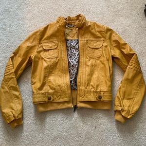 Yellow joujou faux leather jacket